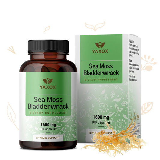 YAXOX Sea Moss & Bladderwrack Supplement - 100 Capsules